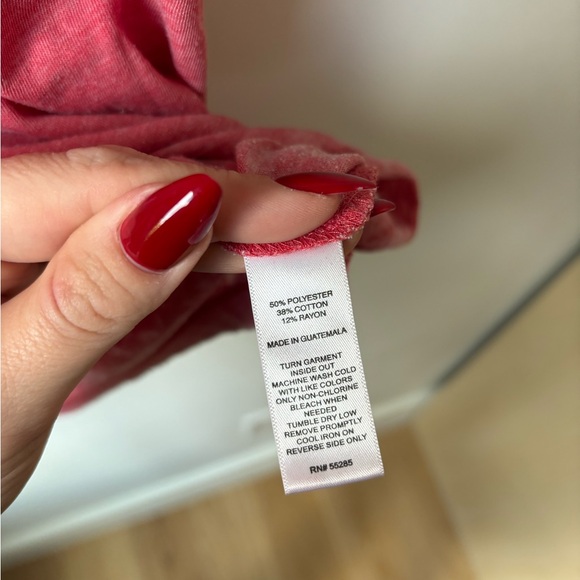 EXPRESS ONE ELEVEN BYE BABY BYE BURNOUT BOXY TEE Coral Short Sleeve Tee Shirt - Picture 2 of 5